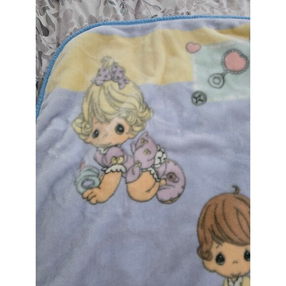 Vintage Rare 2002 Precious Moments Baby Blanket Luxury High Fleece Crib 31 x 44 - Picture 4 of 7